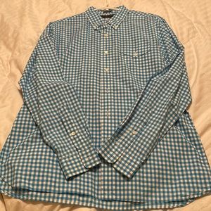 Men's Ralph Lauren Custom Fit / 120s 2-ply Button Down / blue-white / Size L